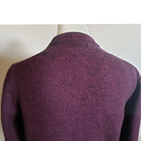 Paul Smith Sweater Mens Boys L Burgundy Merino Wool Embroidered Sleeve Pullover - Picture 6 of 11